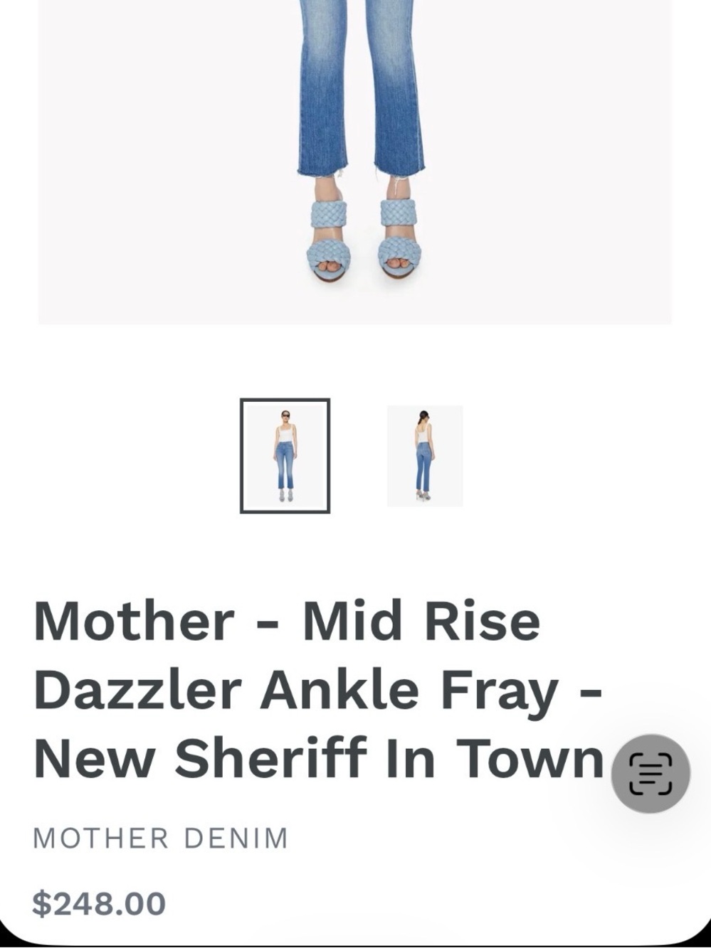MOTHER Straight Leg Jeans - the mid rise Dazzler ankle fray - Picture 11 of 11